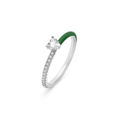 Tiny Silver Joy Heart Ring, White Rhodium, Natural White Topaz + Give Hope Gift